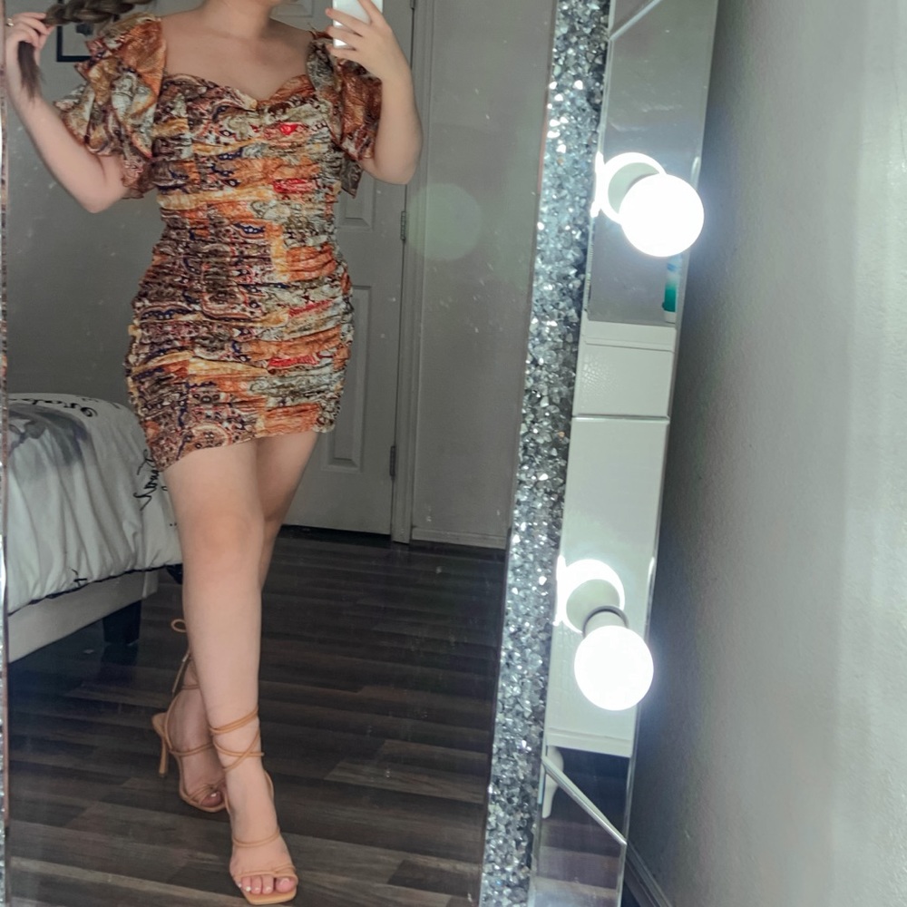Ruched mini dress